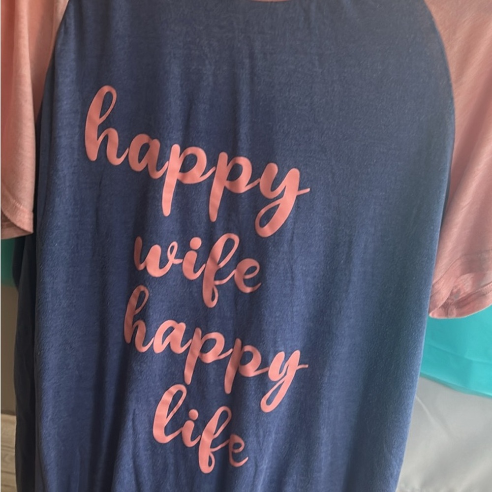 Blue and Pink Graphic pajama shirt